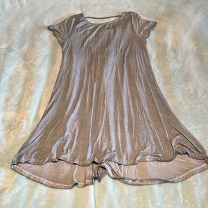 Alya Blue with Lace Back Short Sleeve T-Shirt Dress